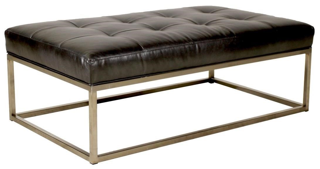 Leather sales cocktail ottoman